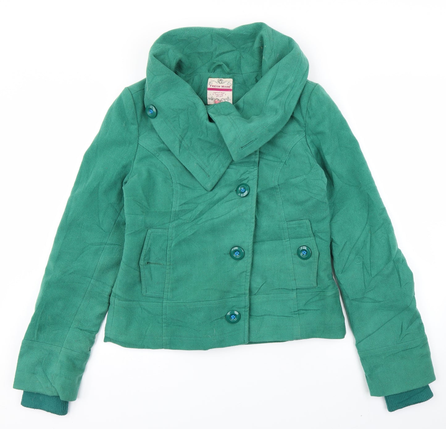 Fresh Made Womens Green   Jacket Coat Size L