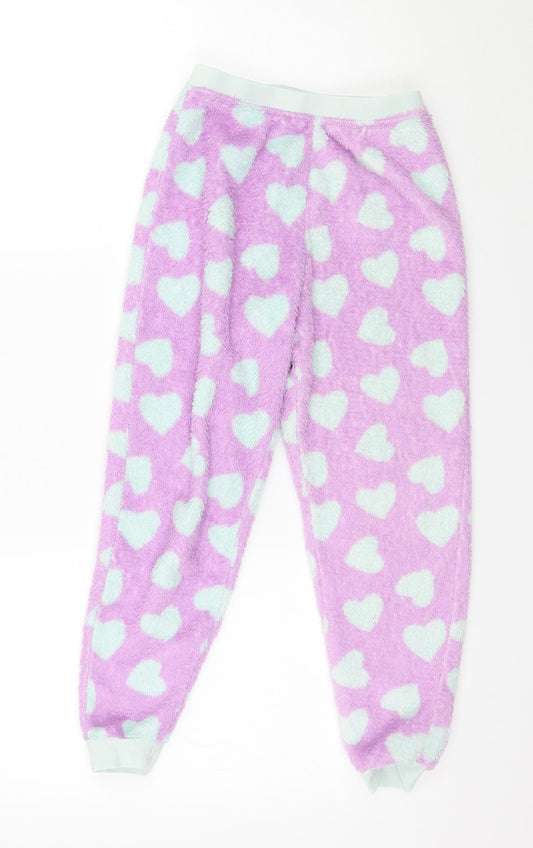 George Girls Purple Polka Dot Microfibre Capri Pyjama Pants Size 7-8 Years