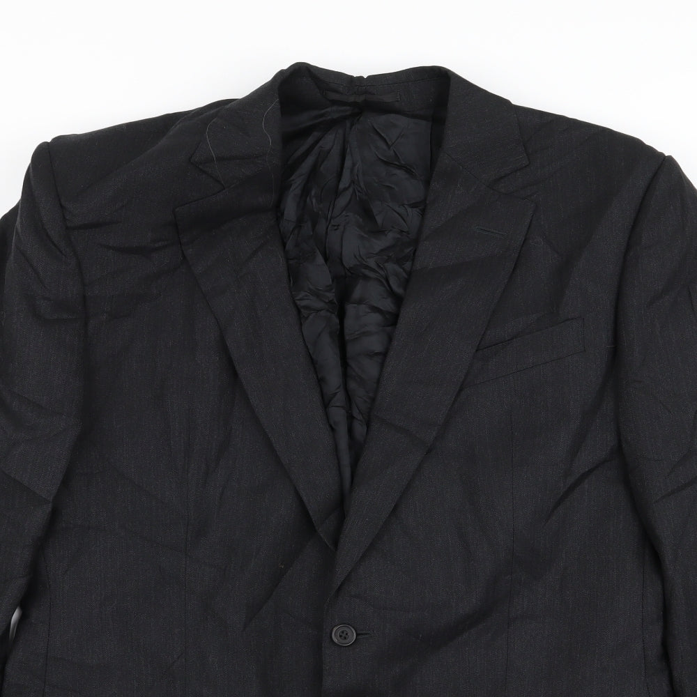 Chester Barrie Mens Black  Rayon Jacket Blazer Size 42
