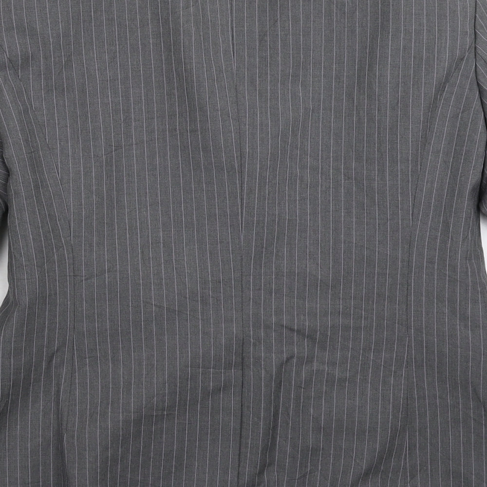 Brooks Brothers Womens Grey Striped  Jacket Suit Jacket Size 8