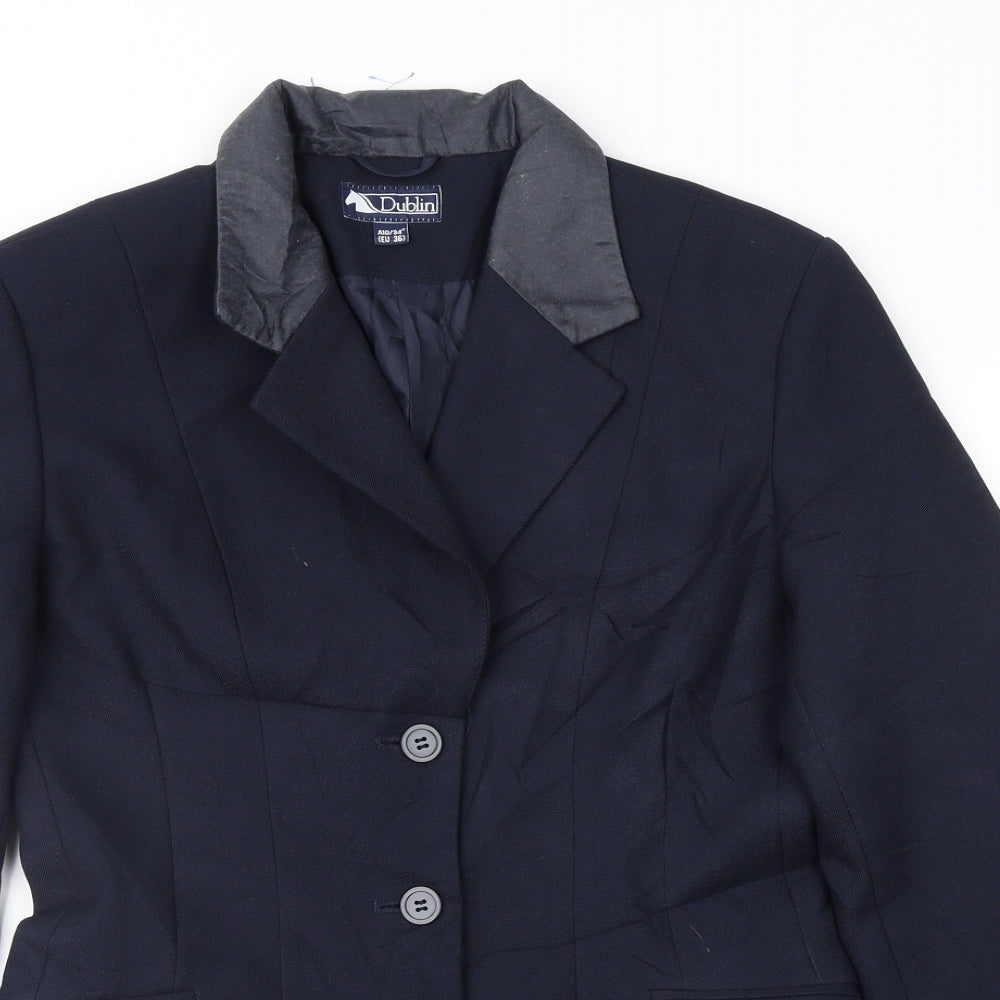 Dublin Womens Blue   Jacket Suit Jacket Size 8  - Hacking Jacket