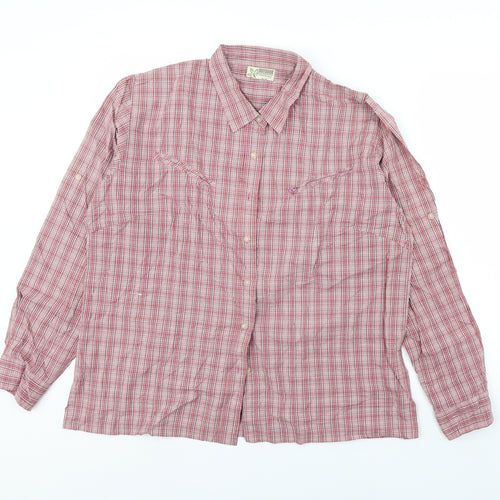 Outdoor Discovery Mens Red Check   Dress Shirt Size XL