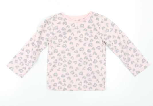 F&F Girls Pink Animal Print  Top Pyjama Top Size 3-4 Years