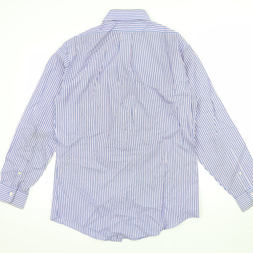 Kirkland Mens Blue Striped   Dress Shirt Size 15.5