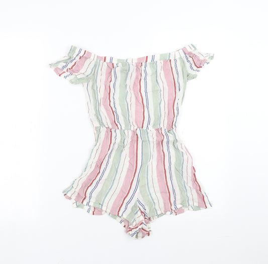 New Look Girls Multicoloured Striped  Playsuit One-Piece Size 11 Years