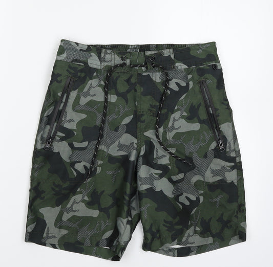 Cedar Wood State Mens Multicoloured Camouflage  Bermuda Shorts Size XS