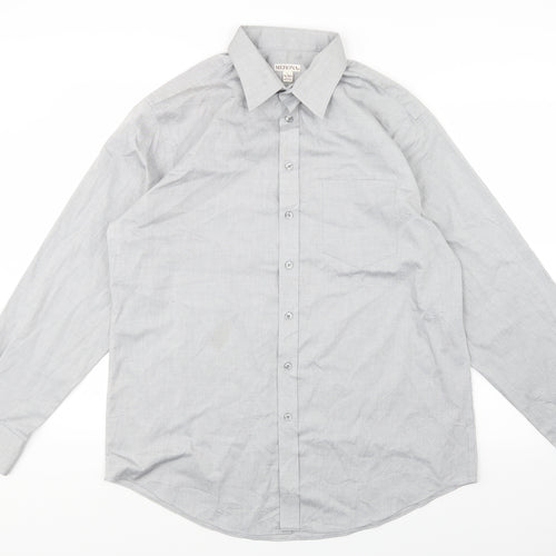 Merona Mens Grey    Button-Up Size L