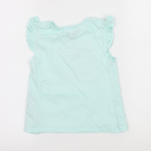 Emoji Girls Blue  Jersey Basic T-Shirt Size 5-6 Years  - Mermaid Emoji