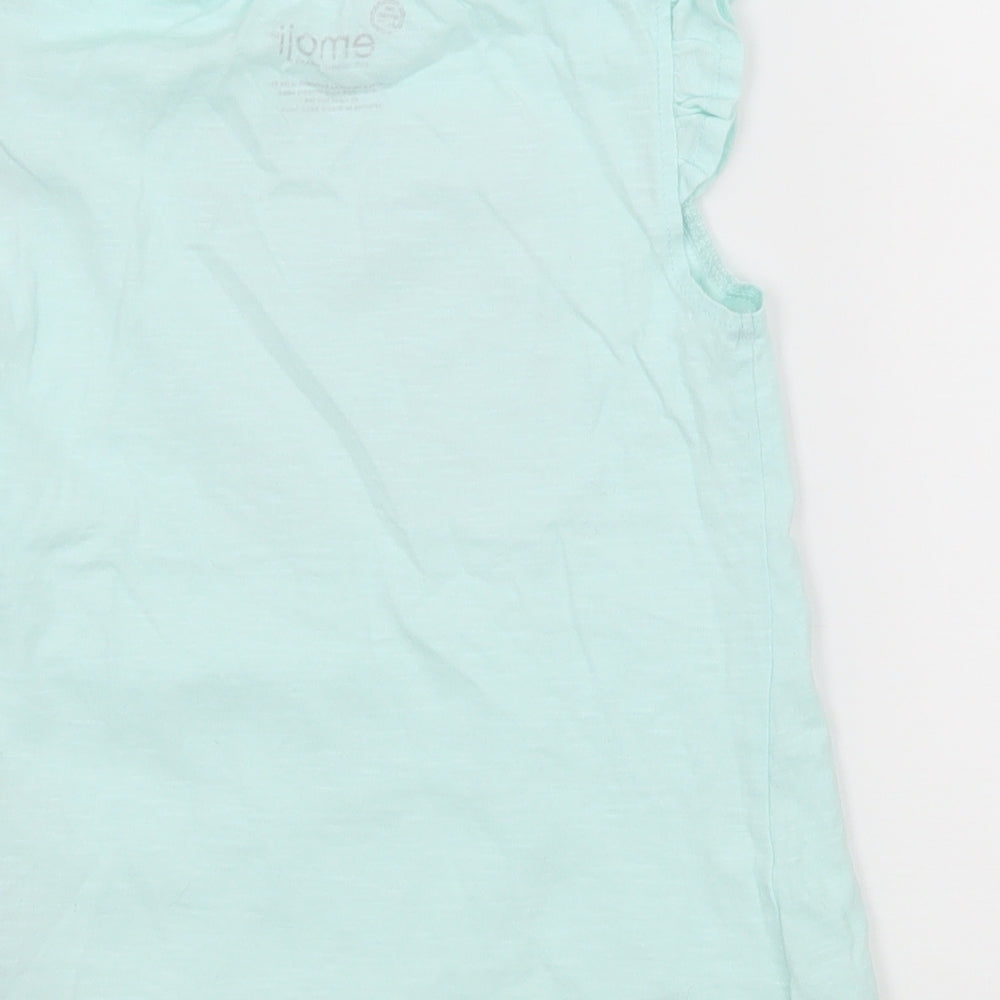 Emoji Girls Blue  Jersey Basic T-Shirt Size 5-6 Years  - Mermaid Emoji