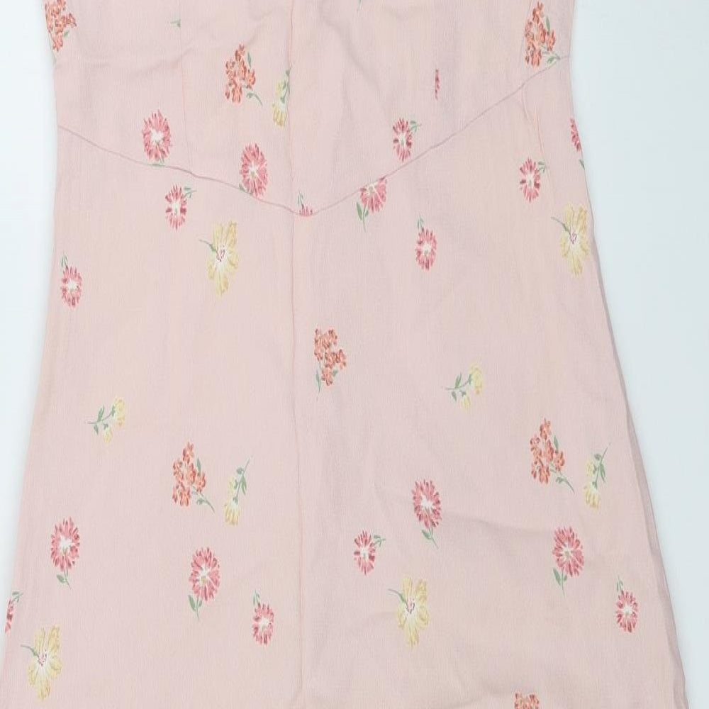 Preworn Womens Pink Floral  Fit & Flare  Size 10