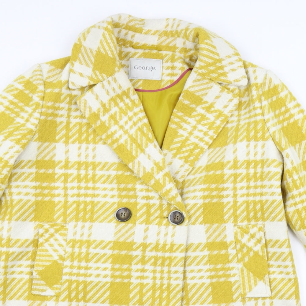 George Womens Yellow Check  Jacket  Size 12