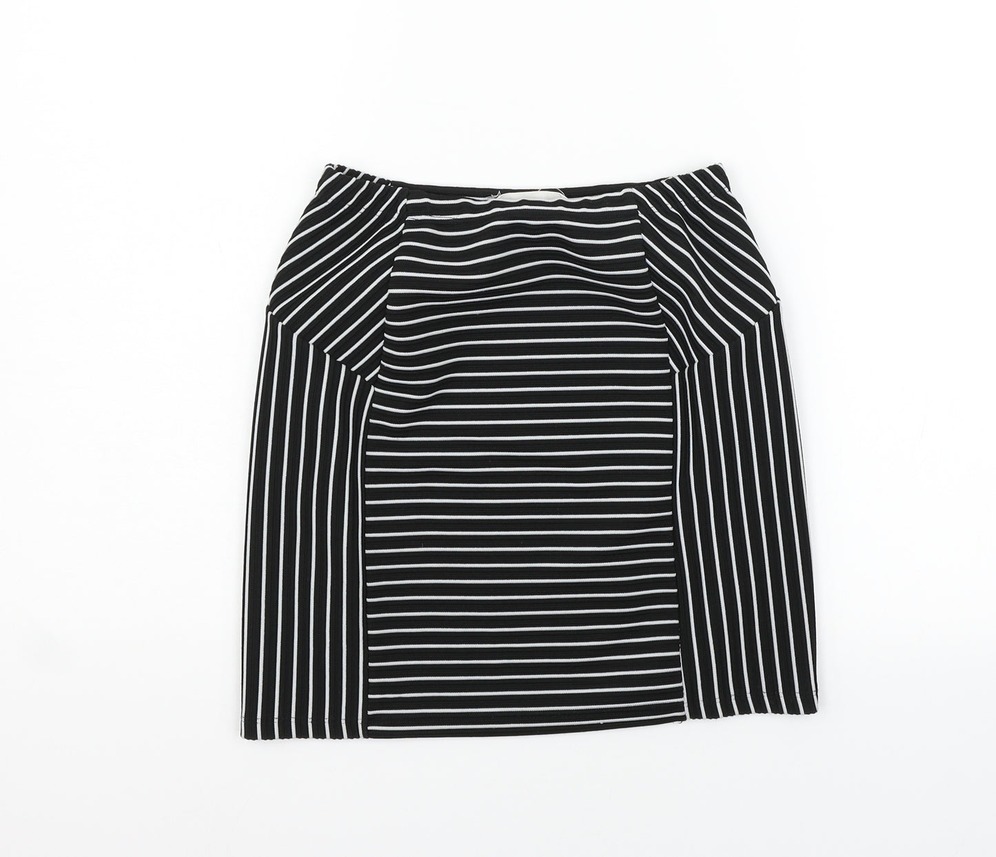 Mango Womens Black Geometric  A-Line Skirt Size 6