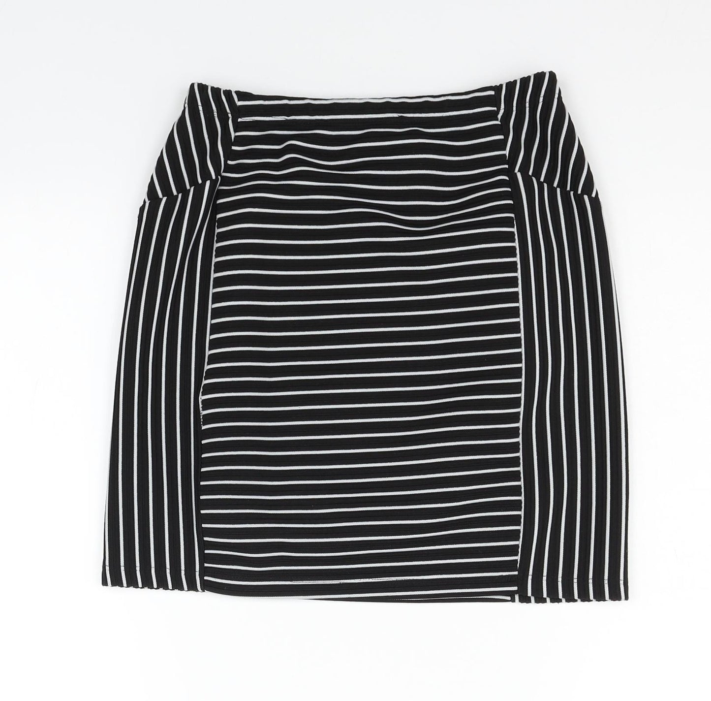 Mango Womens Black Geometric  A-Line Skirt Size 6