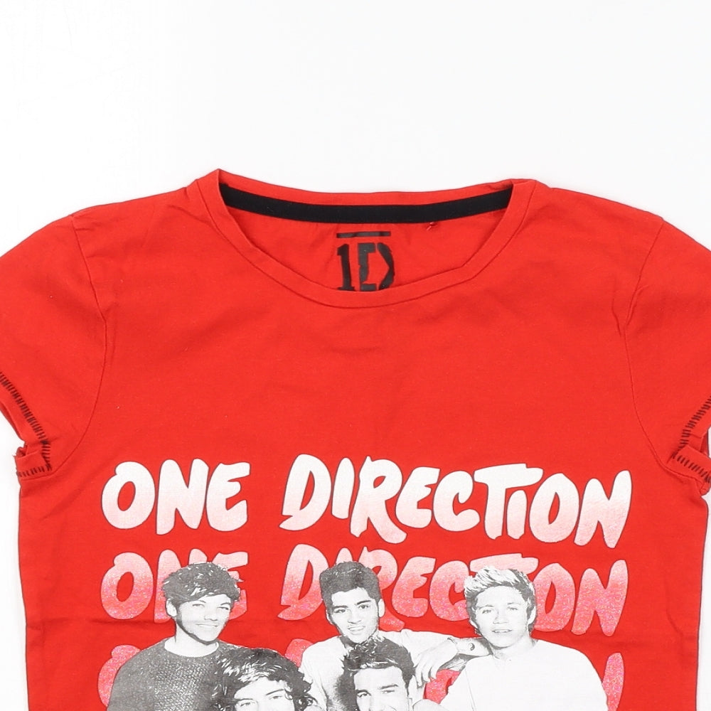 1D Girls Red   Basic T-Shirt Size 9-10 Years  - One Direction