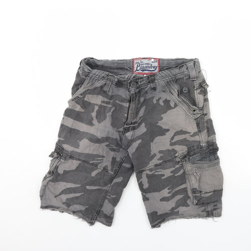 Preworn Mens Grey Camouflage  Cargo Shorts Size 32 in