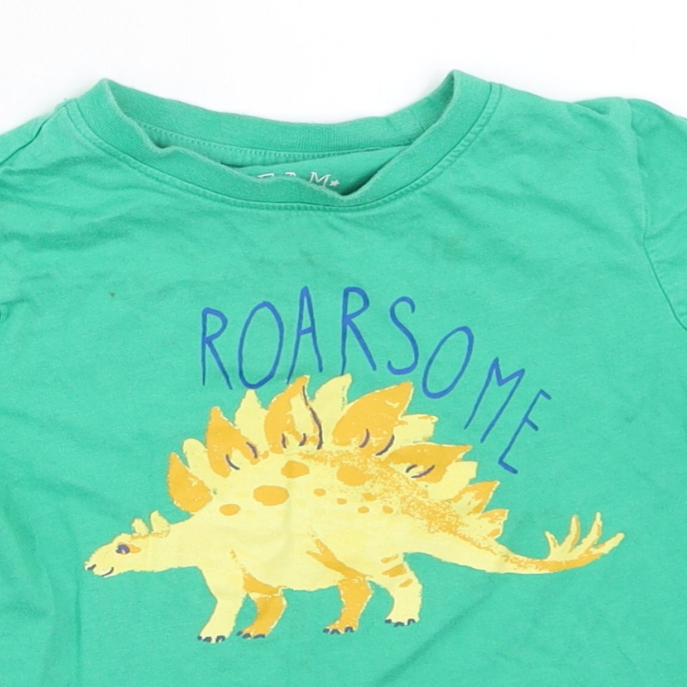 F&F Boys Green   Basic T-Shirt Size 2-3 Years  - dinosaur