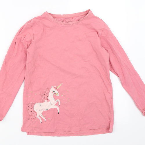 NEXT Girls Pink Solid  Top Pyjama Top Size 8 Years  - unicorn