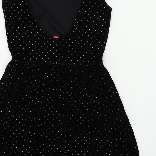 Oh My Love Womens Black Polka Dot  Skater Dress  Size S
