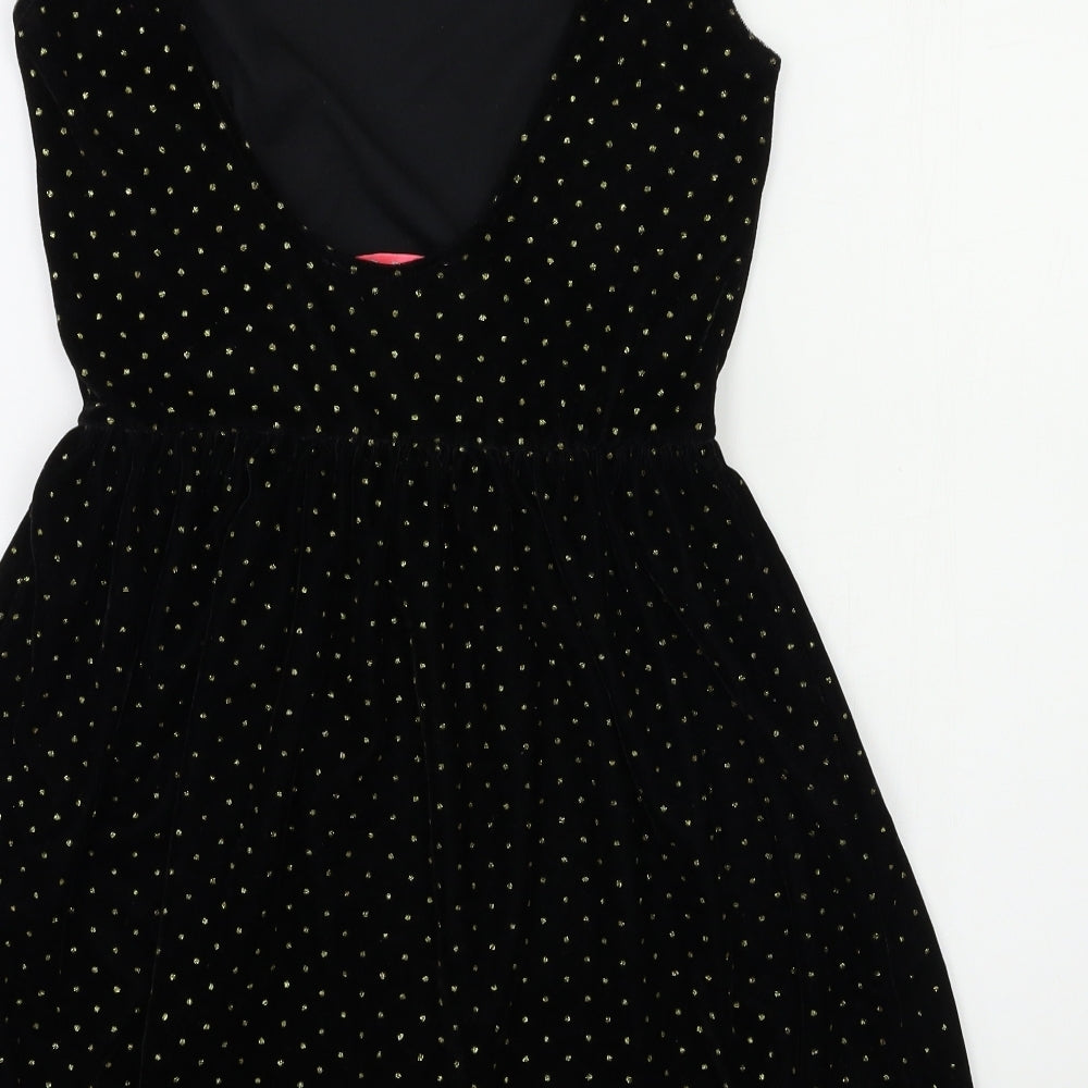 Oh My Love Womens Black Polka Dot  Skater Dress  Size S