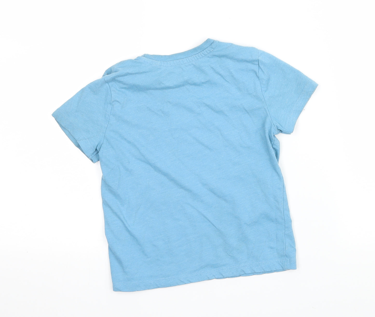 Primark Boys Blue  Jersey Basic T-Shirt Size 2-3 Years  - Dinosaur