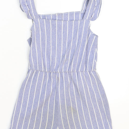 Matalan Girls Blue Striped  Jumpsuit One-Piece Size 7 Years