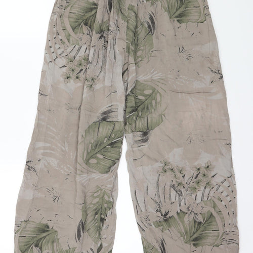 Kurt Muller Womens Grey Floral  Trousers  Size 30 in L24 in