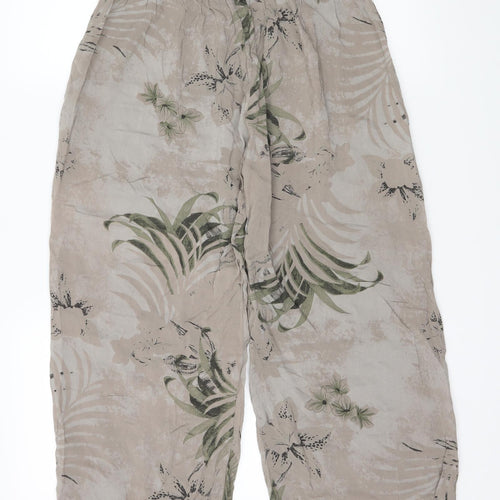 Kurt Muller Womens Grey Floral  Trousers  Size 30 in L24 in
