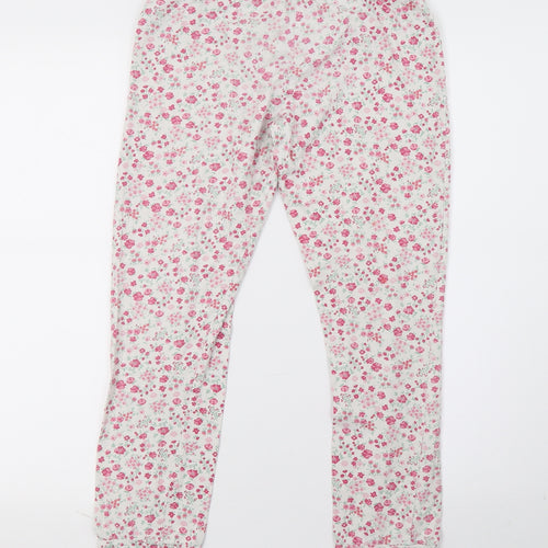 F&F Girls White Floral Jacquard  Pyjama Pants Size 11-12 Years