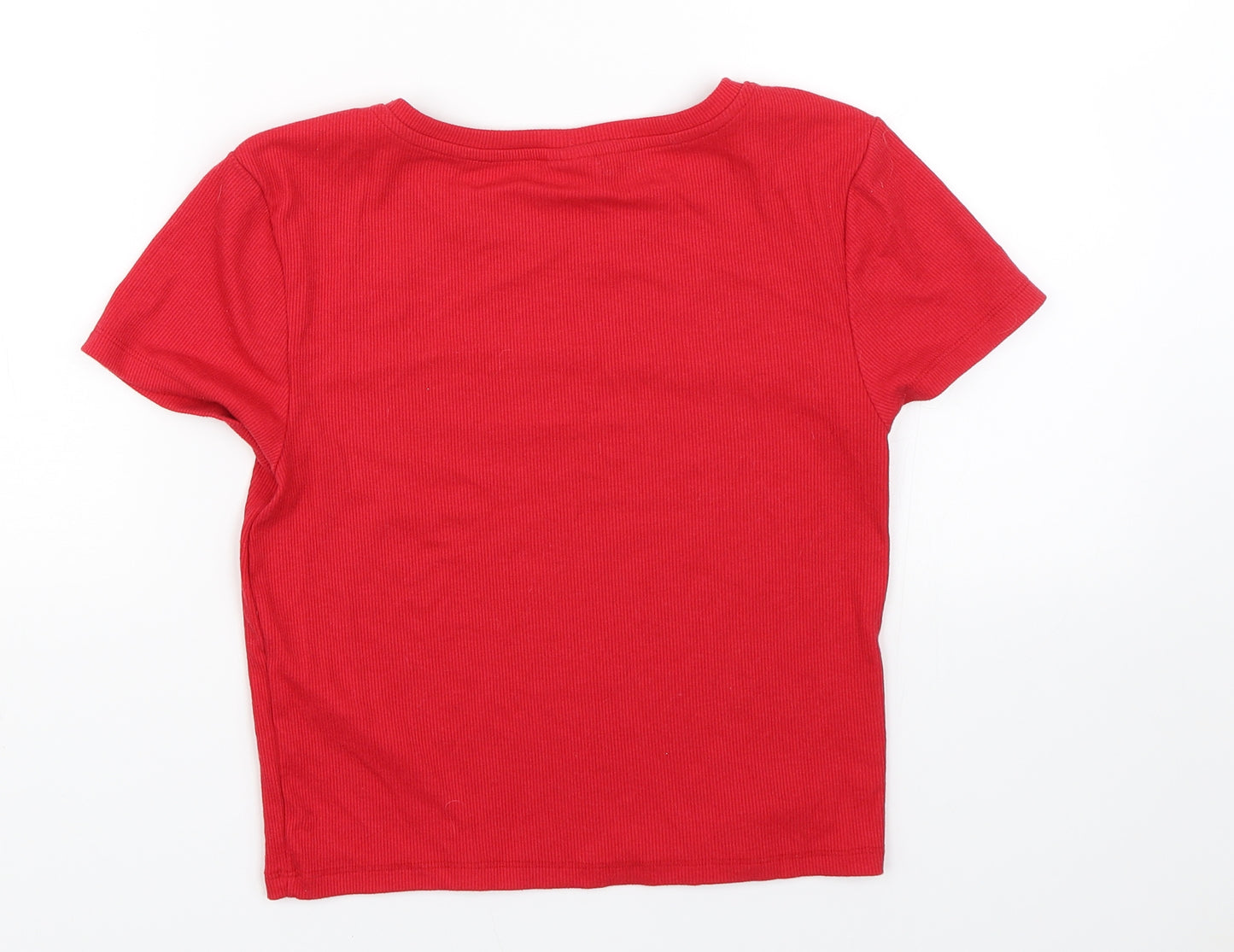 Gina Tricot Womens Red Striped  Basic T-Shirt Size M
