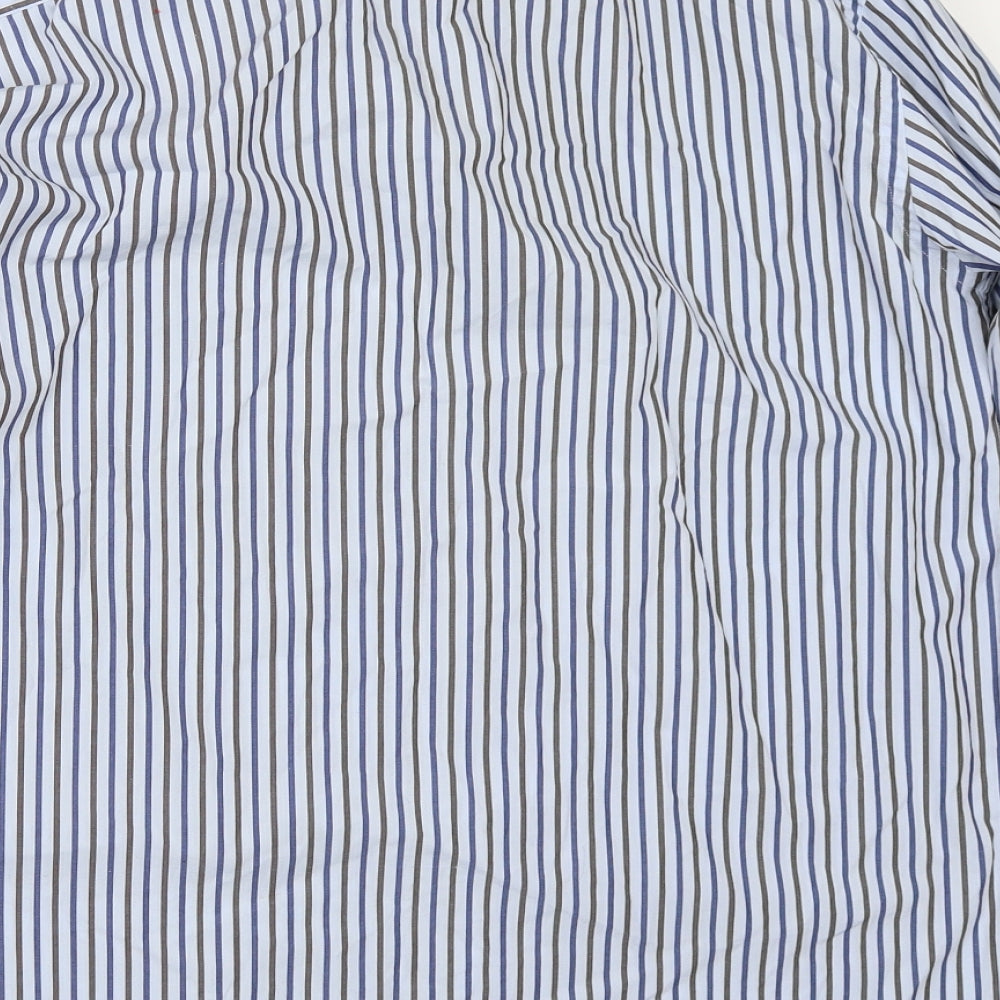 Cortefiel Mens Blue Striped   Button-Up Size L