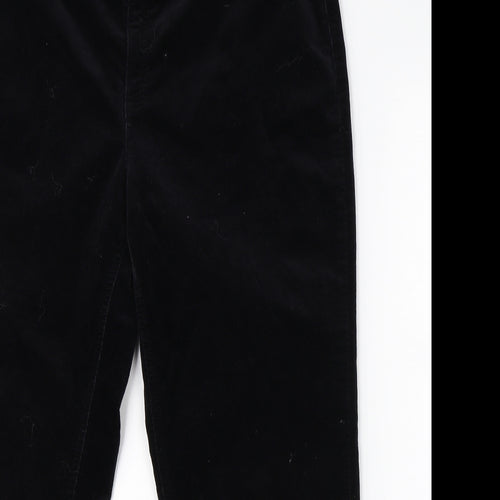 Charter Club Womens Black  Corduroy Cropped Trousers Size 14 L25 in