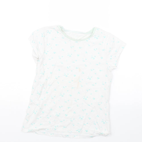 George Girls White Floral  Top Pyjama Top Size 10-11 Years