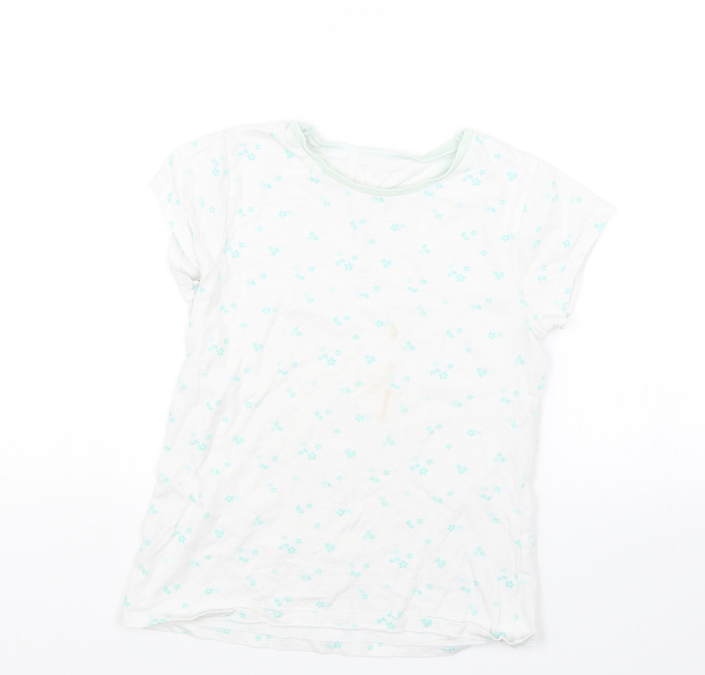 George Girls White Floral  Top Pyjama Top Size 10-11 Years