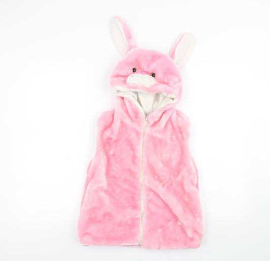 Preworn Girls Pink   Gilet Coat Size M  - Rabbit