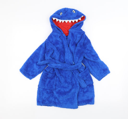 Marks and Spencer Boys Blue Solid   Robe Size 3-4 Years  - Shark