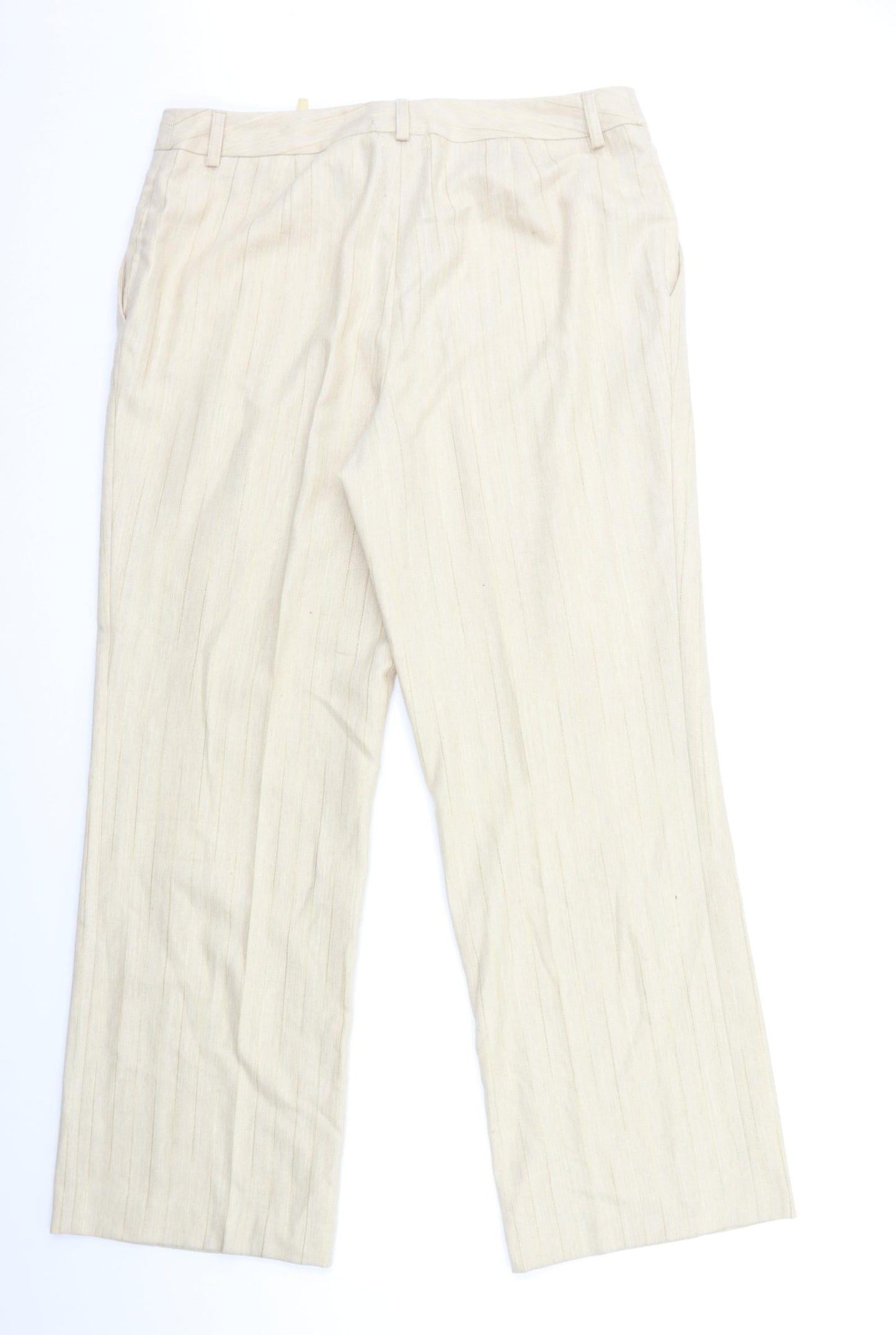 Prestige Womens Beige Striped  Trousers  Size 18 L31 in