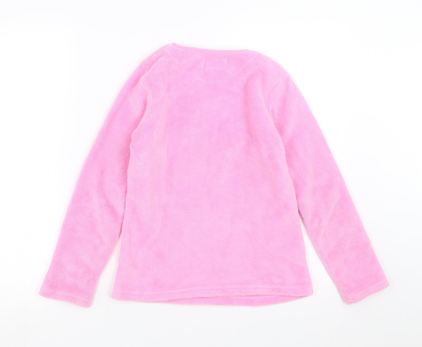 Primark Girls Pink Solid Fleece Top Pyjama Top Size 10-11 Years  - Llama