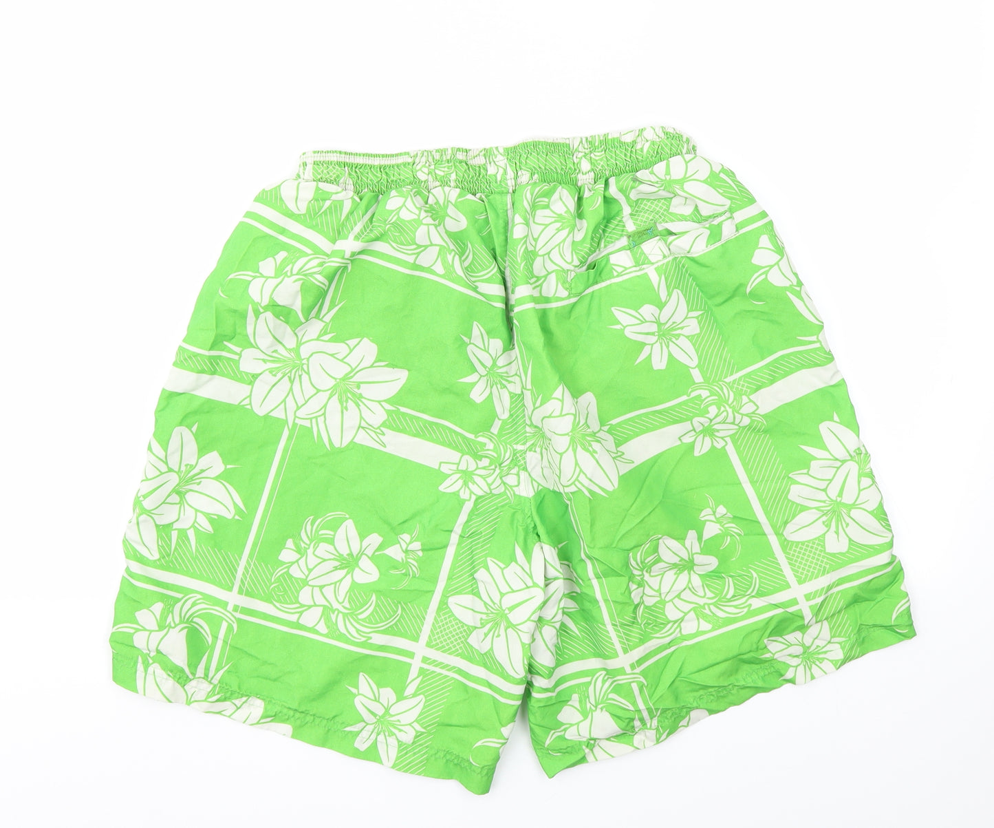 Op Mens Green Floral  Sweat Shorts Size L - Stretch waistband