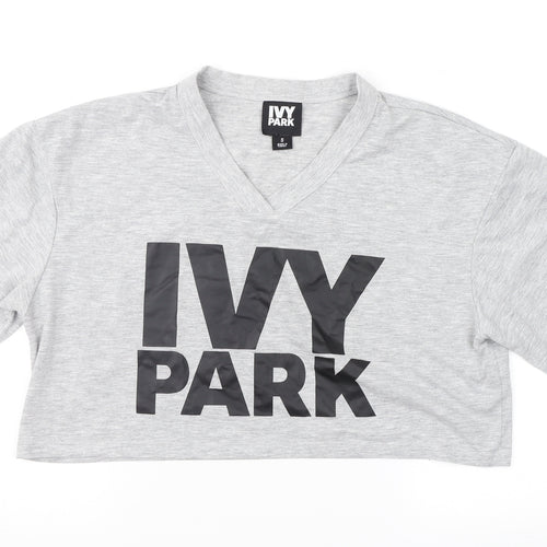 IVY PARK Womens Grey   Cropped T-Shirt Size S