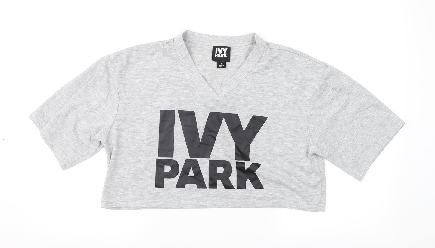 IVY PARK Womens Grey   Cropped T-Shirt Size S