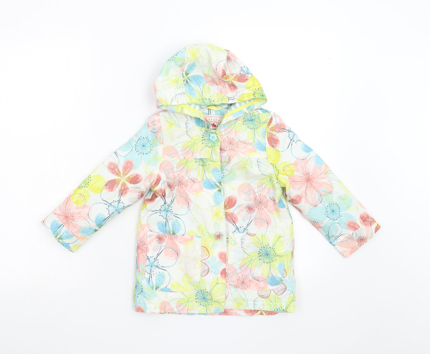 George Girls Multicoloured Floral  Anorak Coat Size 3-4 Years