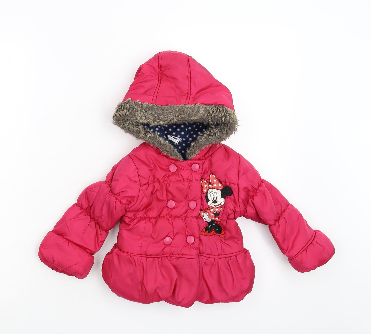 Tesco Girls Pink   Jacket  Size 12-18 Months  - Minnie Mouse