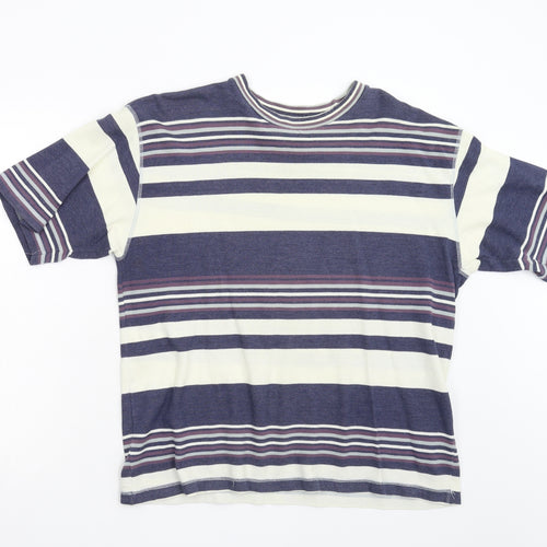 NEXT Mens Blue Striped   T-Shirt Size M