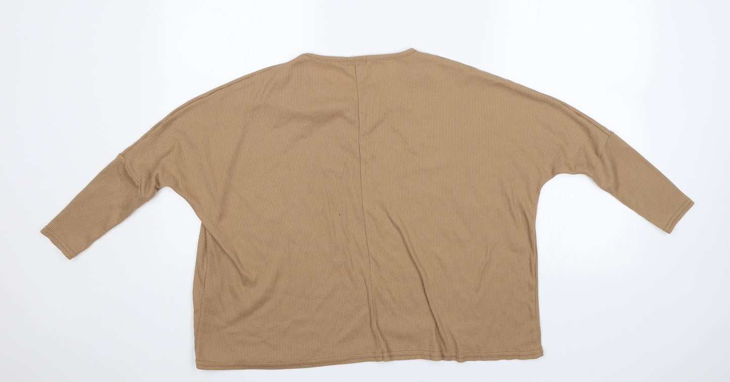 Boohoo Womens Brown   Basic T-Shirt Size 4
