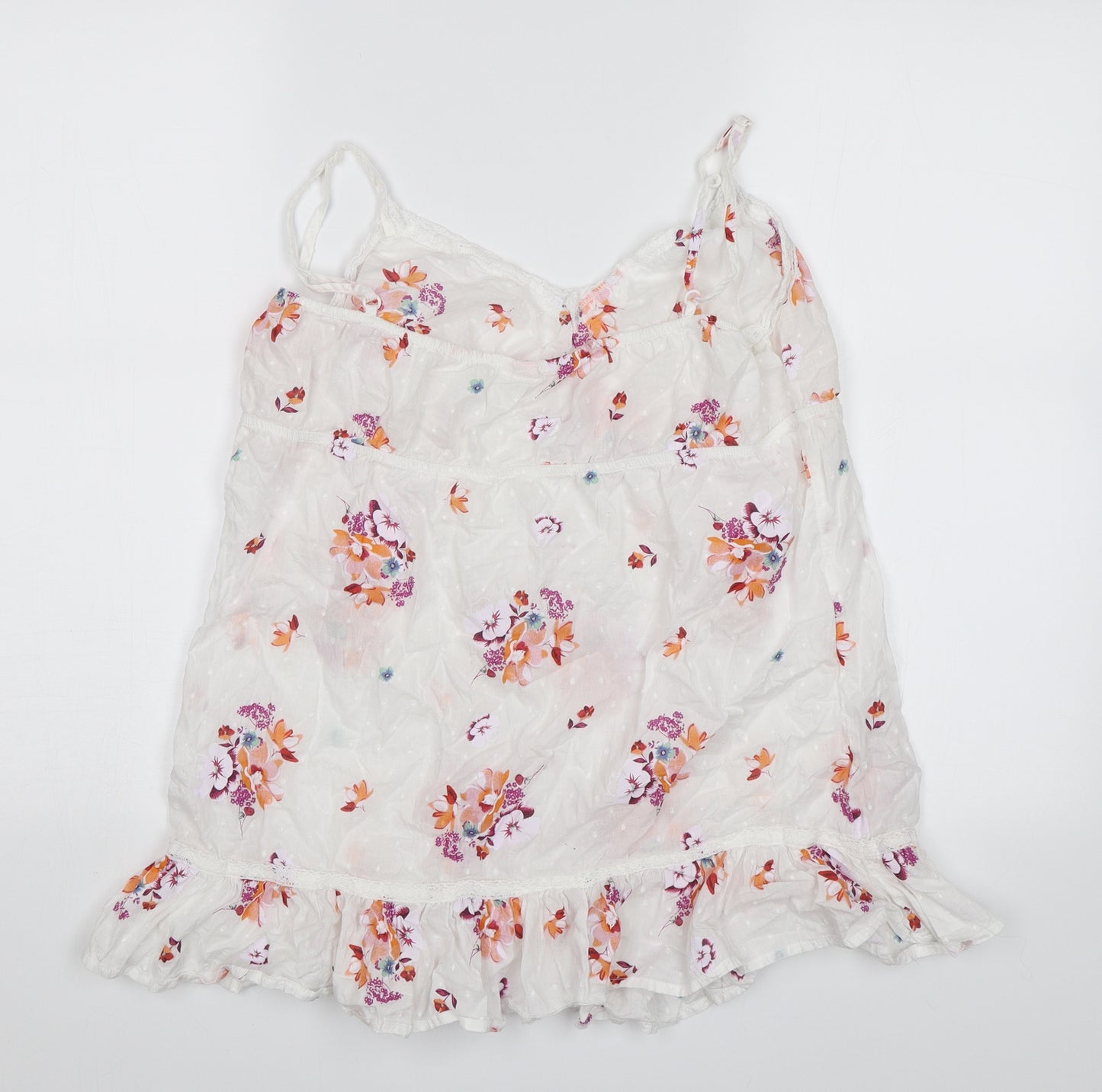 TU Womens White Floral  Camisole Blouse Size 16