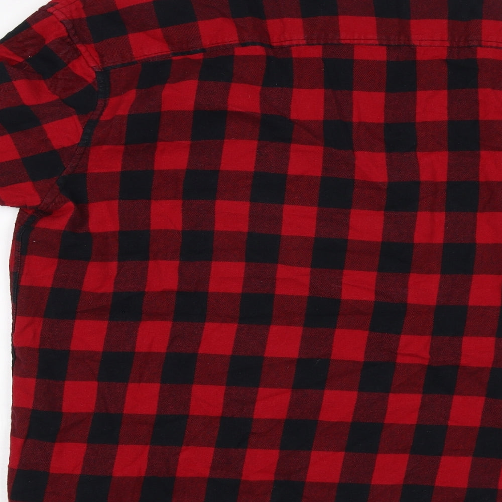 Cedar Wood State Mens Red Plaid   Button-Up Size L