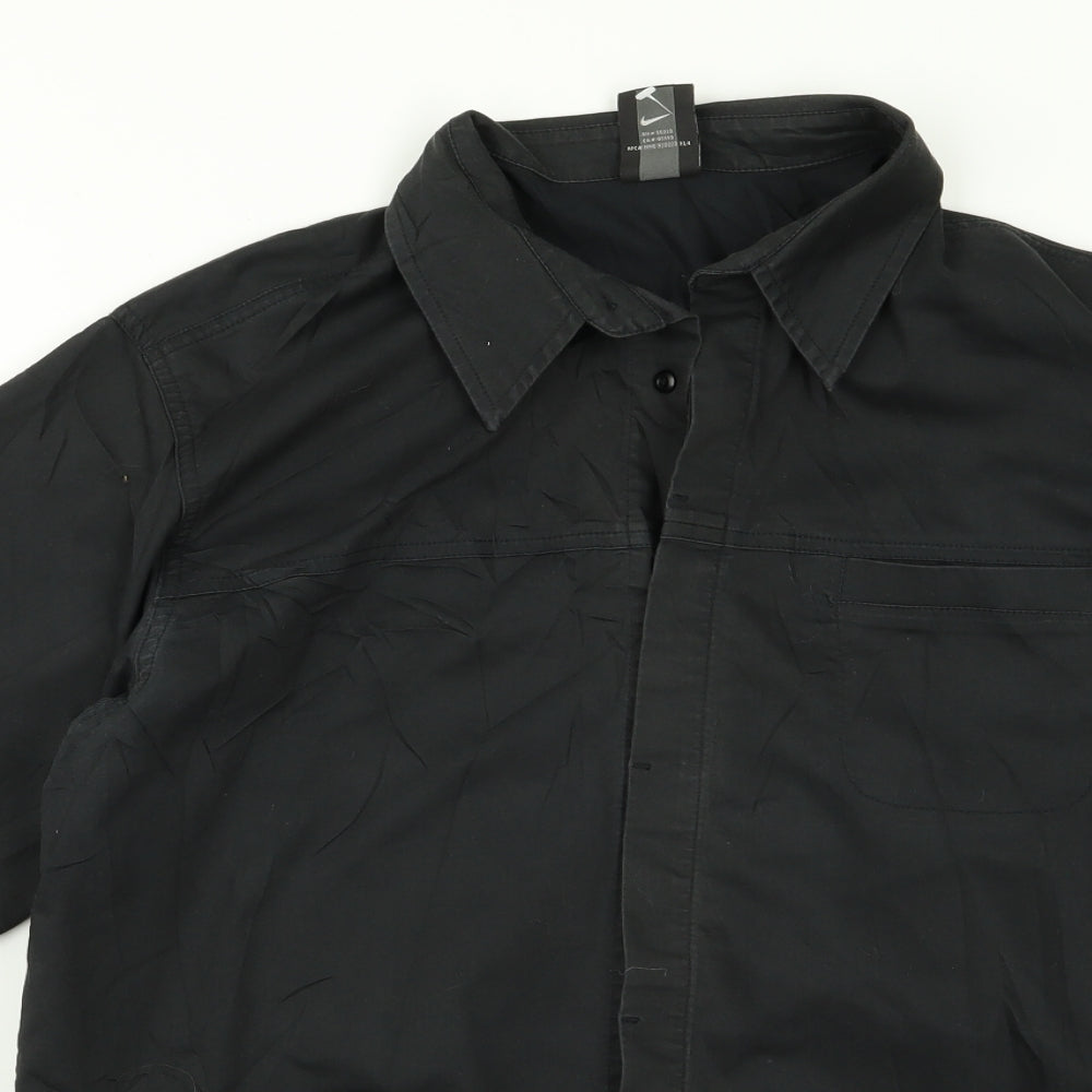 Nike Mens Black    Button-Up Size S
