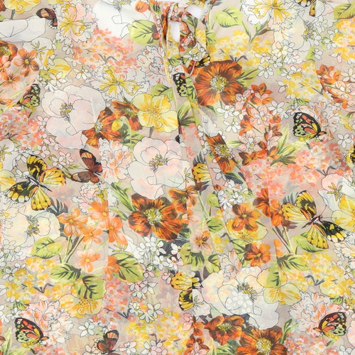 Wallis Womens Brown Floral  Basic Blouse Size M  - Butterfly print``