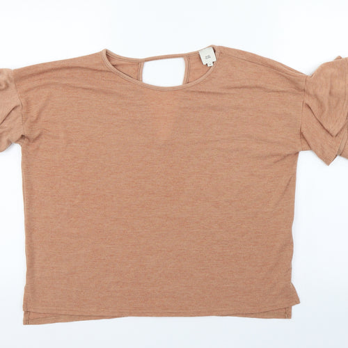River Island Womens Brown   Basic T-Shirt Size 8  - flair sleeves