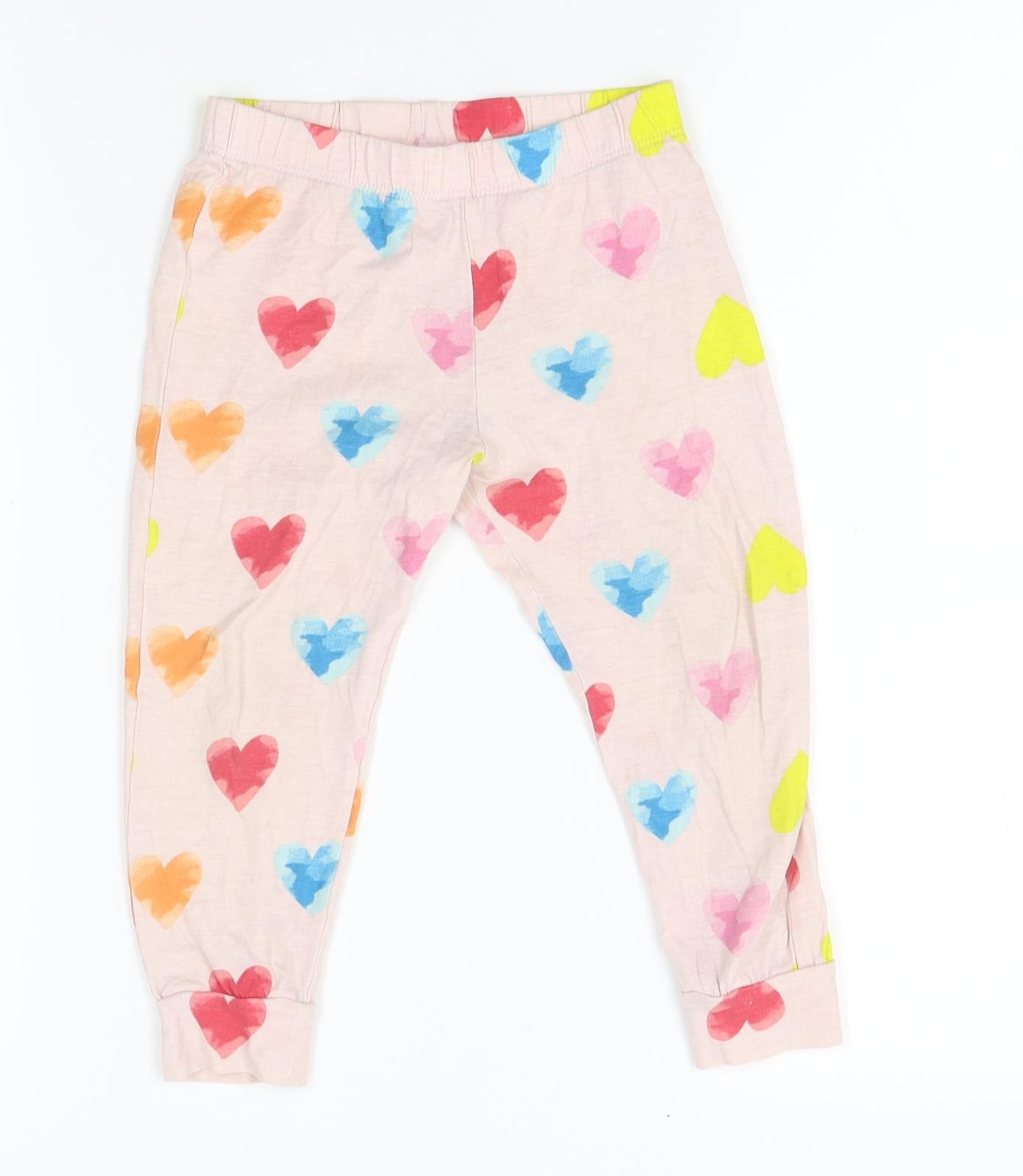F&F Girls Pink    Pyjama Pants Size 2-3 Years
